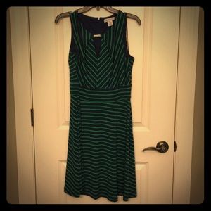 Adorable navy and Kelly green striped dress